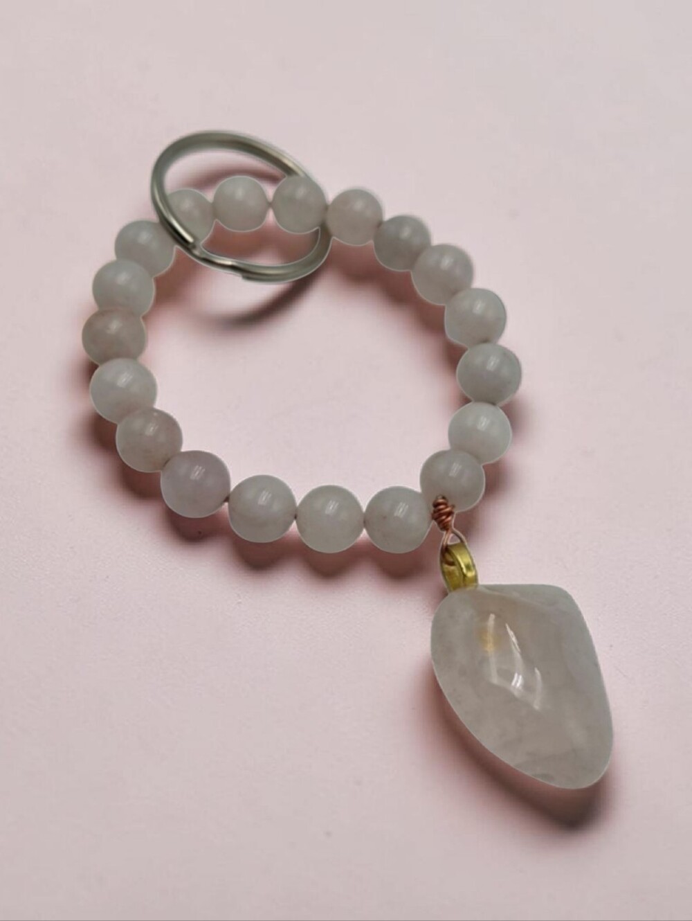 Handmade Clear Quartz Key Chain